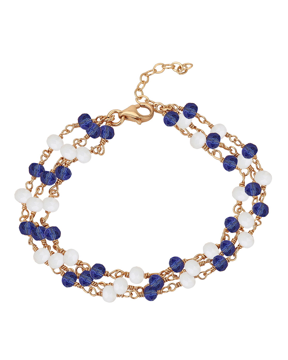 Gold plated link chain charm bracelet -